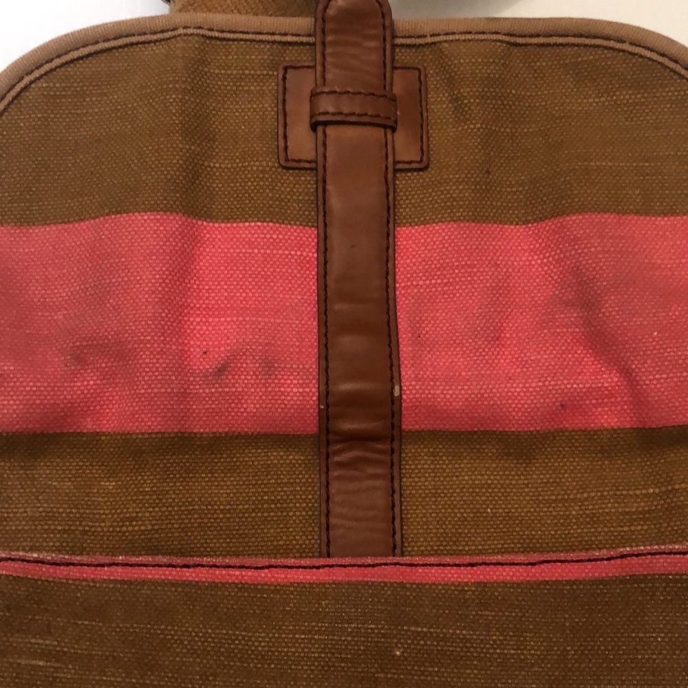 Fossil Color Block Canvas Top Flap Adjustable Cro… - image 8